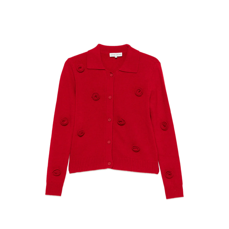 Cashmere-Blend Knit Sweater Red