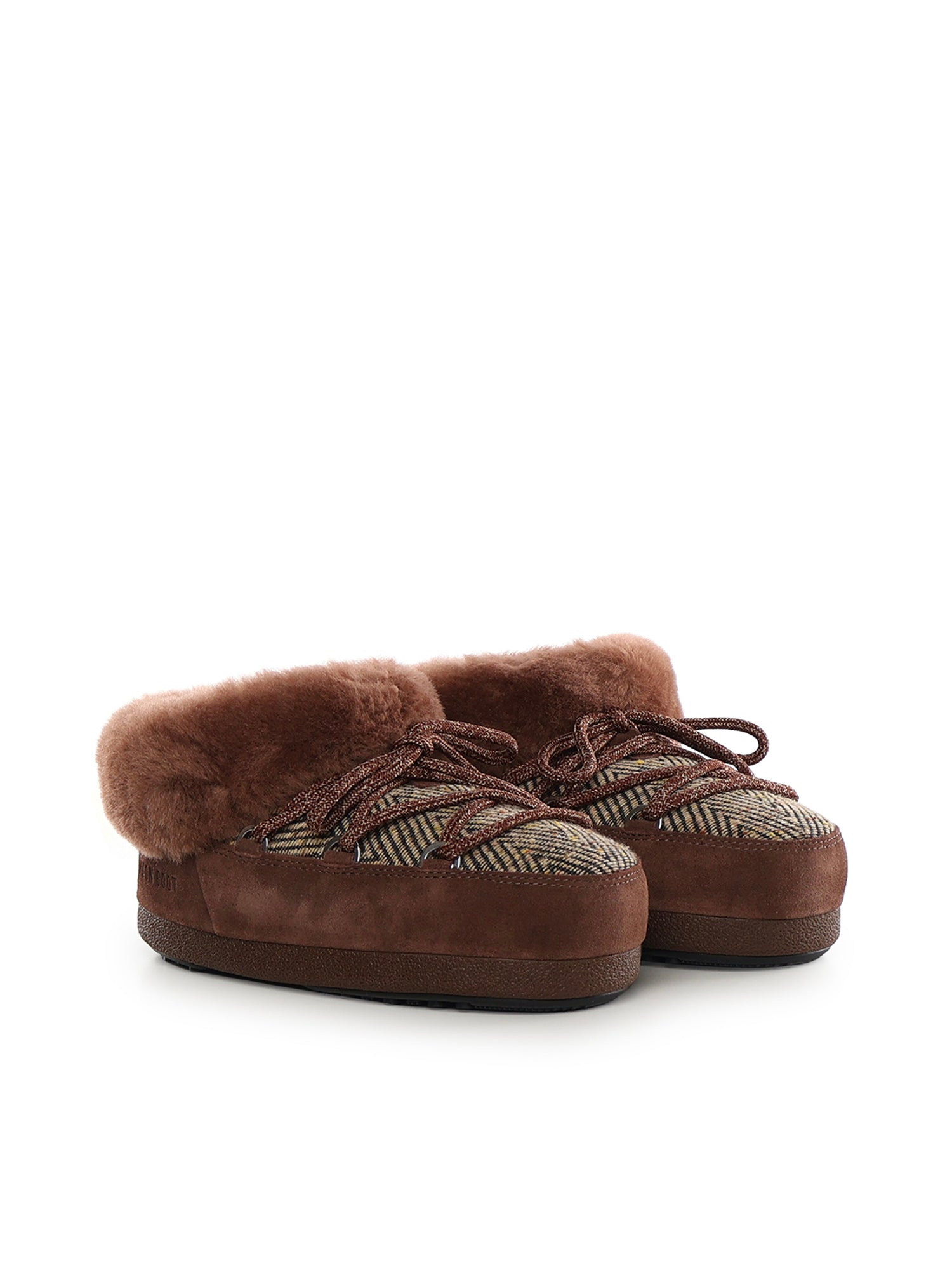 Moon Boot Sandals Cocoa Leather Cotton Polyester