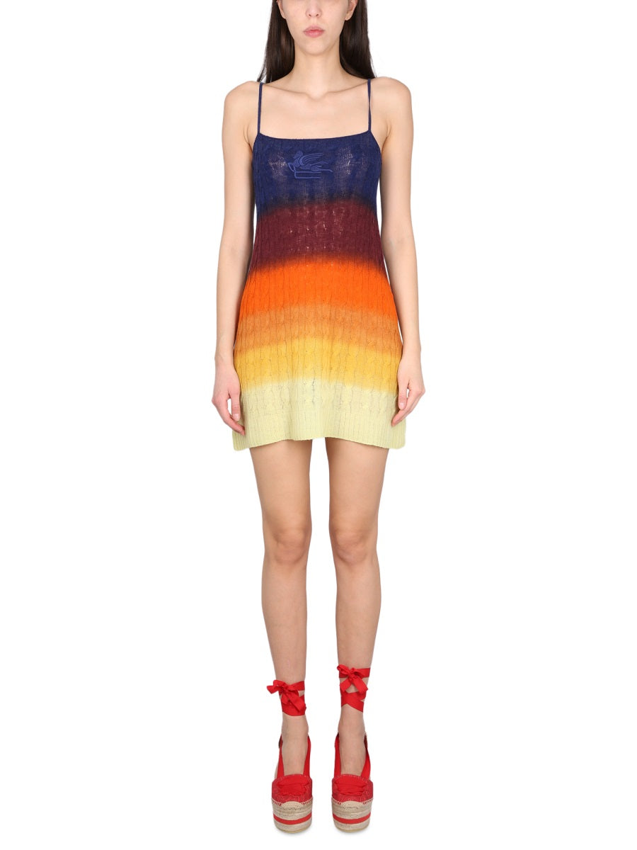 Shaded Wool Mini Dress Multicolour