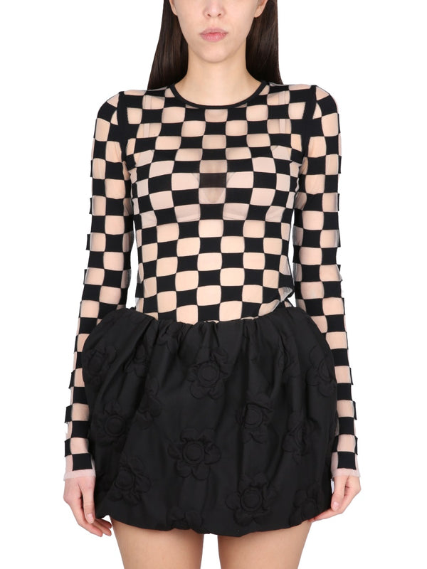 Stretch Viscose Jersey Top Black Tops