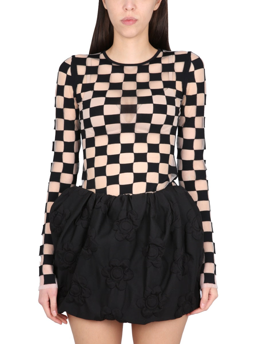 Stretch Viscose Jersey Top Black Tops