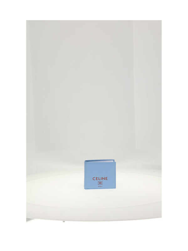 Bi-Fold Wallet Sky Blue-Red Blue/red Lambskin Umbrellas