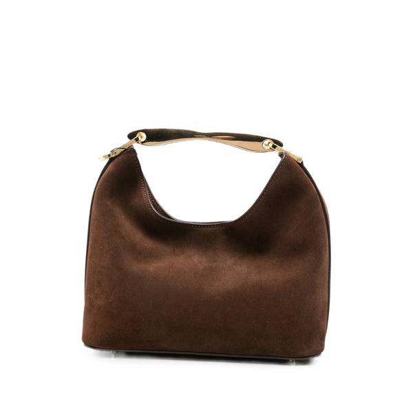 Suede Tote Bag Small Boomerang Brown