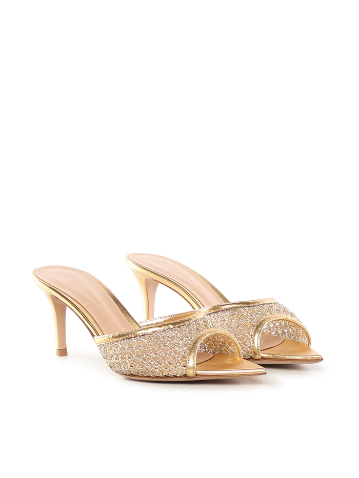 Gianvito Rossi Sandals Golden Fabric / Nappa
