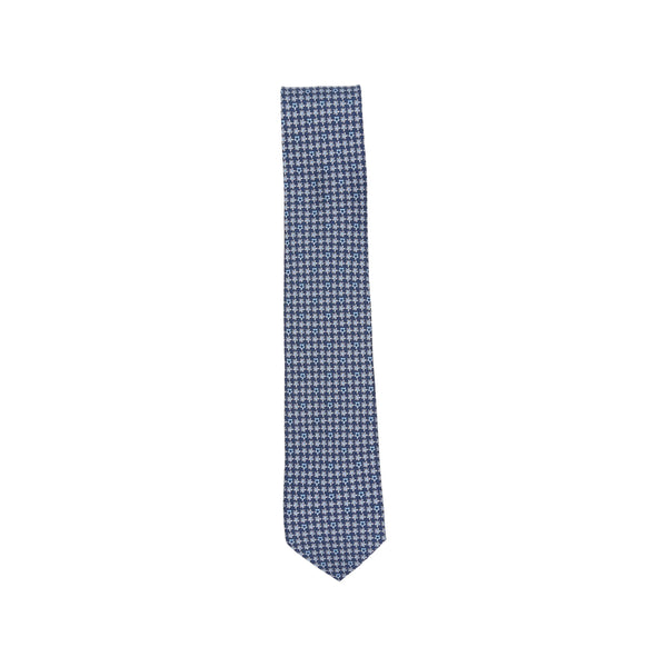 Tie Blue Silk Gancini Print Ties & Bow