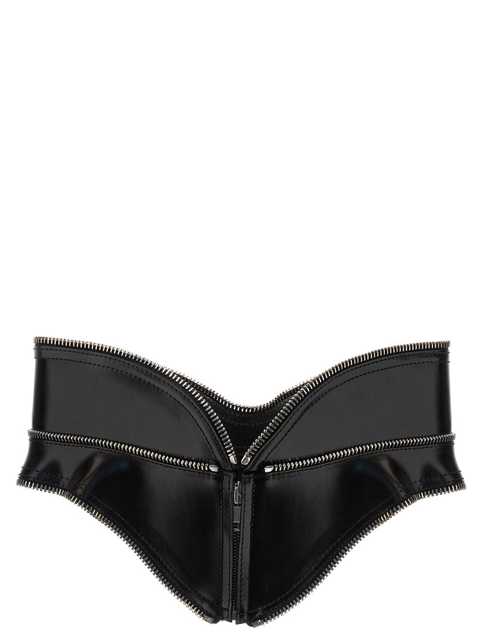 Corset belt Black Cuir Leather