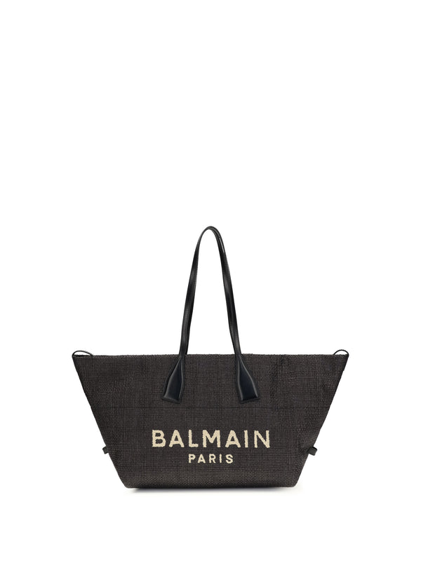 Track Shoulder Bag Leather And Raffia Noir