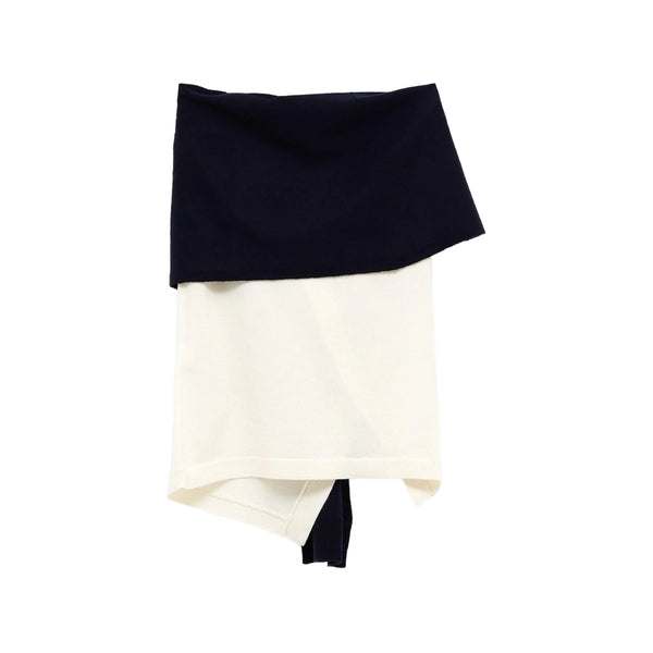 Fine-Knit Asymmetric Top Neutrals/blue Merino Wool Vests & Tank Tops