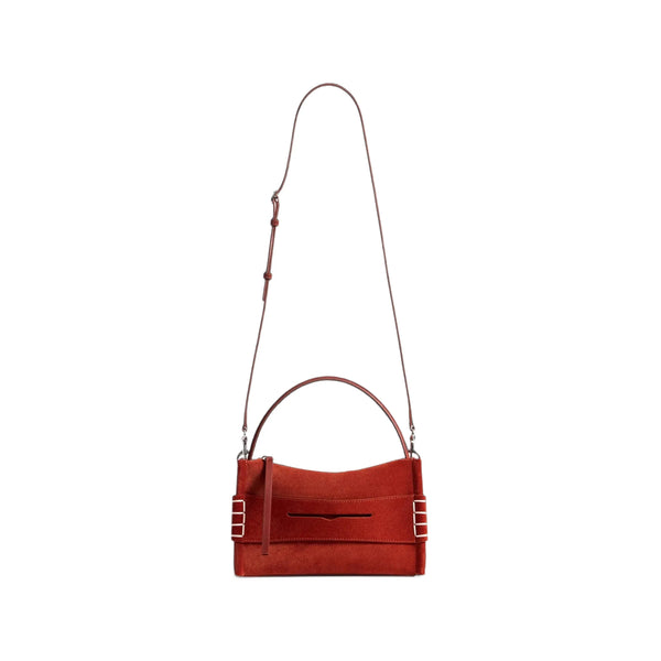 Suede Leather Tote Bag Orange Outer: Calf