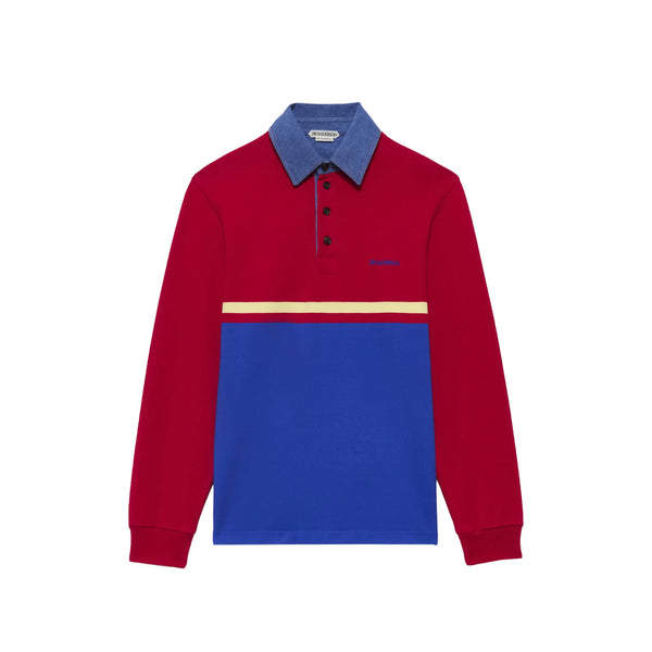 Polo Sweater Colour-Block Cotton Red/blue Outer: ; Trims: T-shirts And Polos