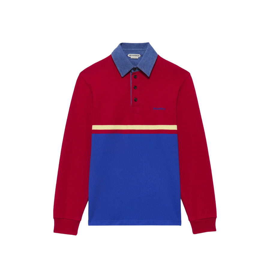 Polo Sweater Colour-Block Cotton Red/blue Outer: ; Trims: T-shirts And Polos