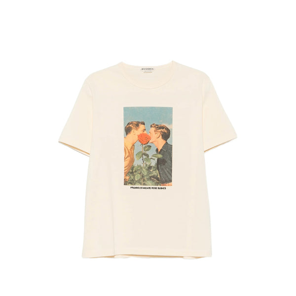 T-Shirt Graphic Print Ecru Cotton Neutrals T-shirts And Polos