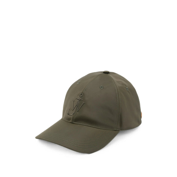 Cap With Embroidered Anchor Logo Green Nylon Hat