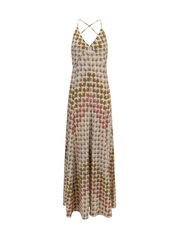 Missoni 89% Viscose dress in gold