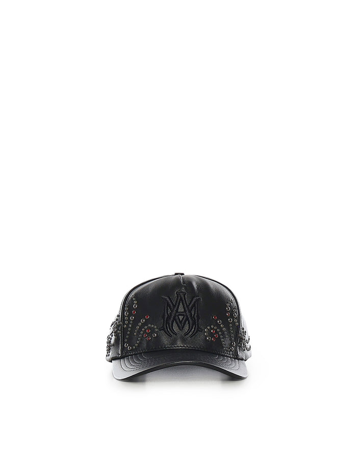 Amiri Hats Black Leather
