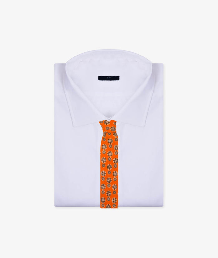 Tie Arabesque Orange Big Pattern