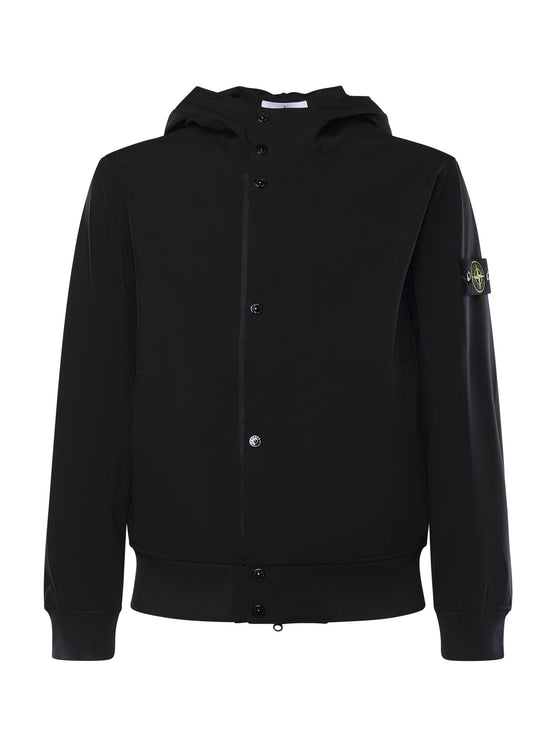 Stone Island Coats Black Polyamide