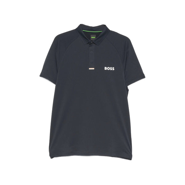 Polo Collar Sweater Blue Polyester Shirts