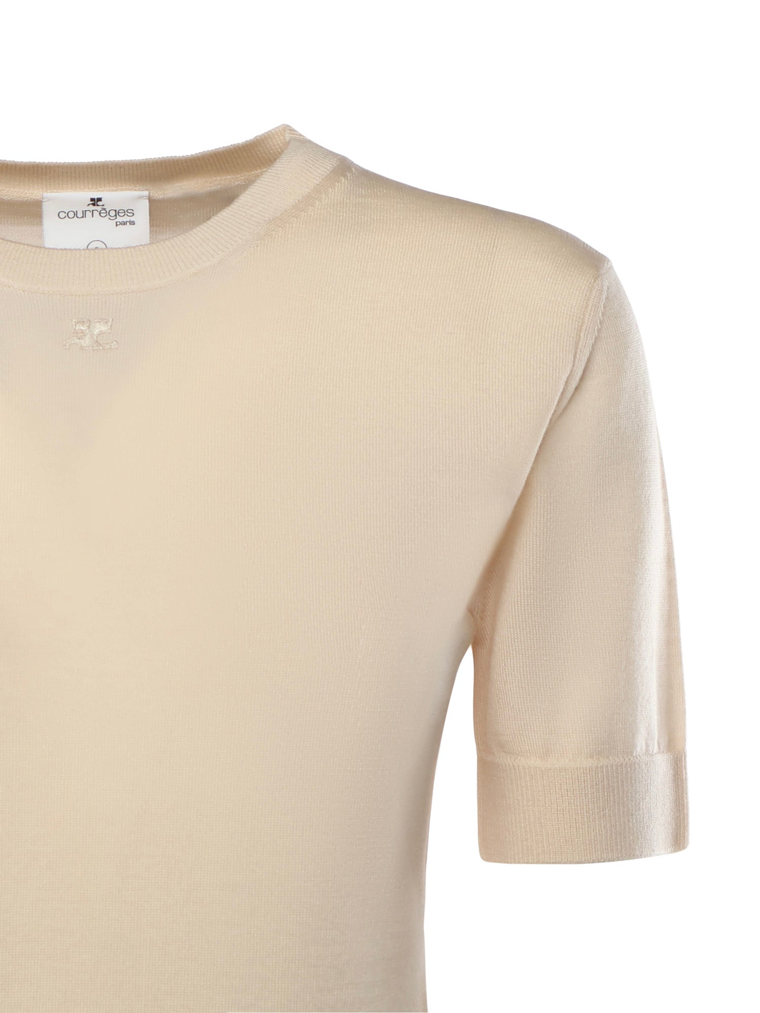 Courreges Sweaters Light Sand Merino Wool