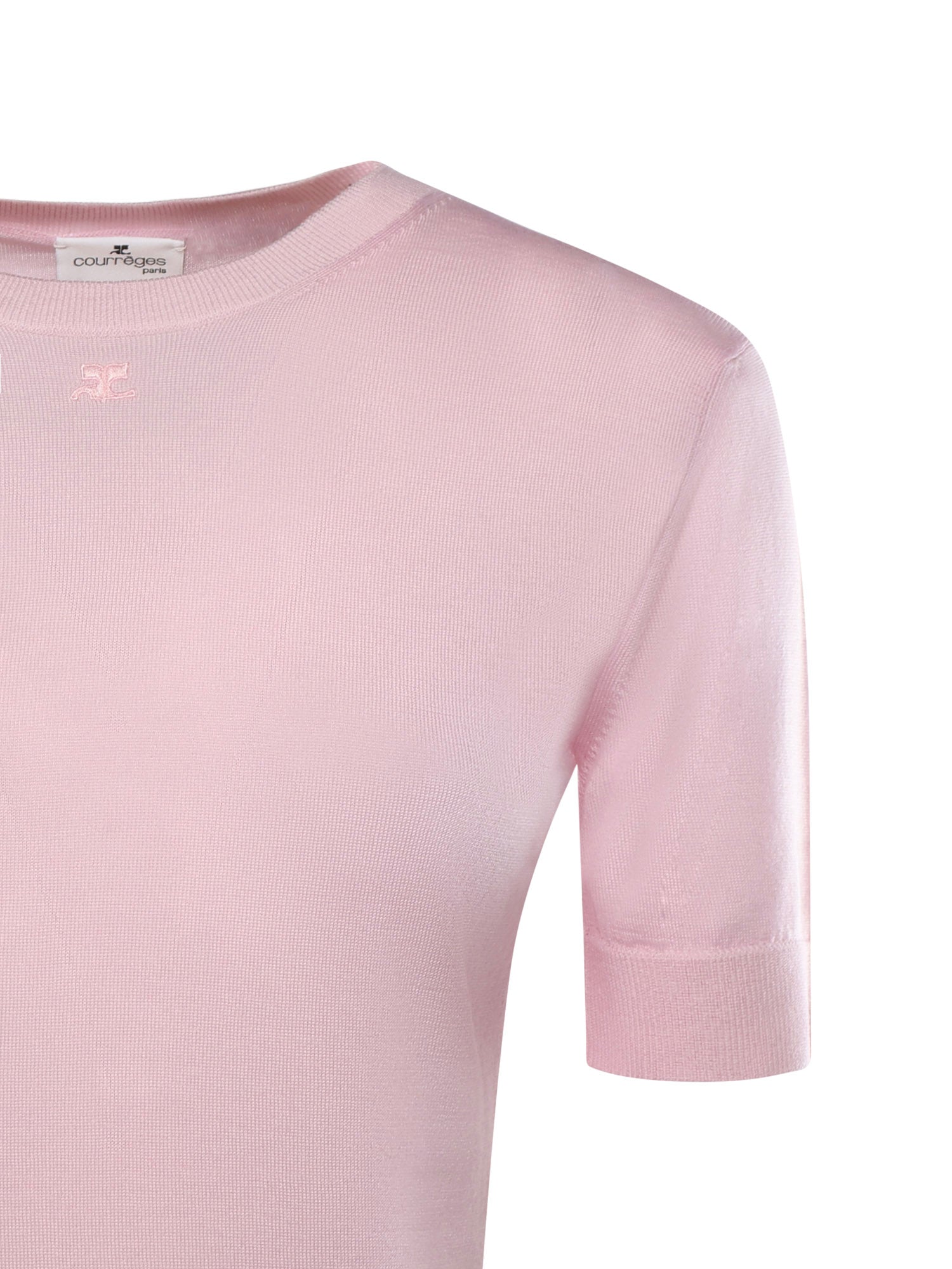 Courreges Sweaters Light Pink Merino Wool