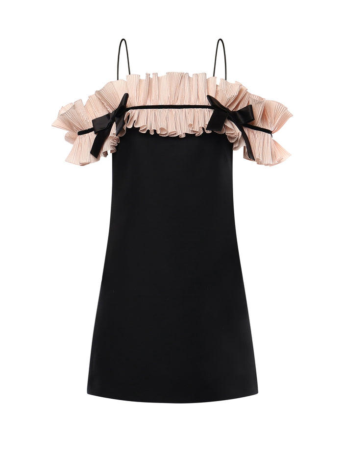 Valentino Garavani Dresses Black/pink Virgin Wool