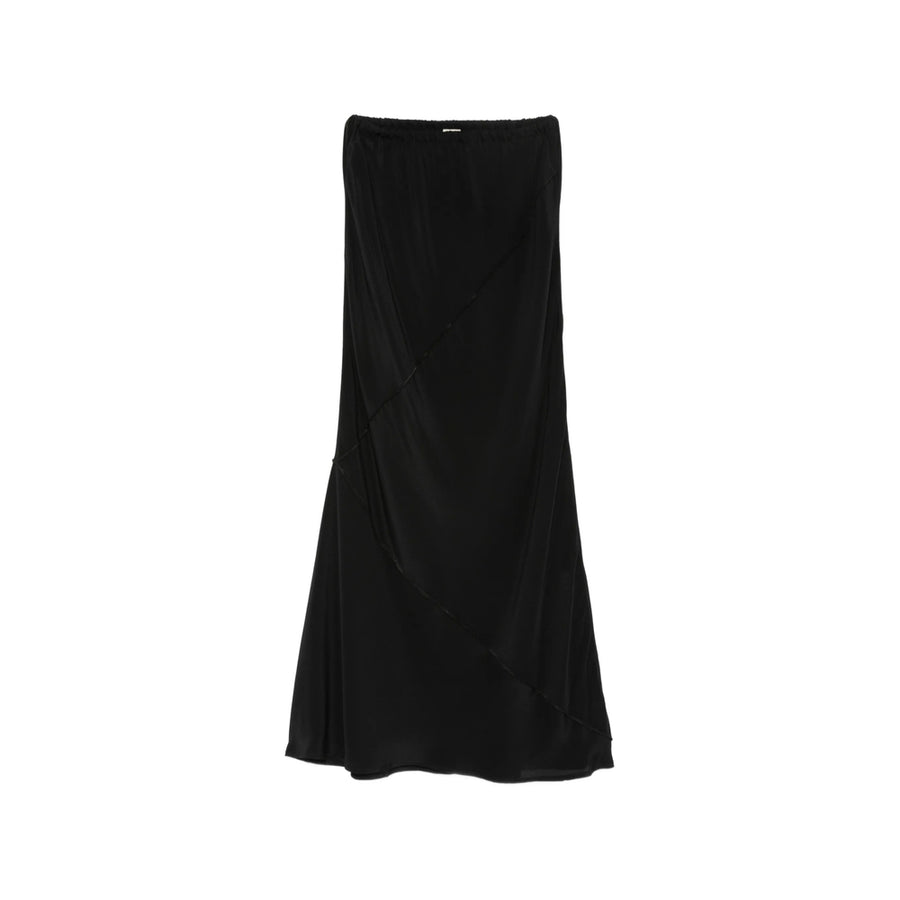 Asymmetric Silk Skirt Black & Draped