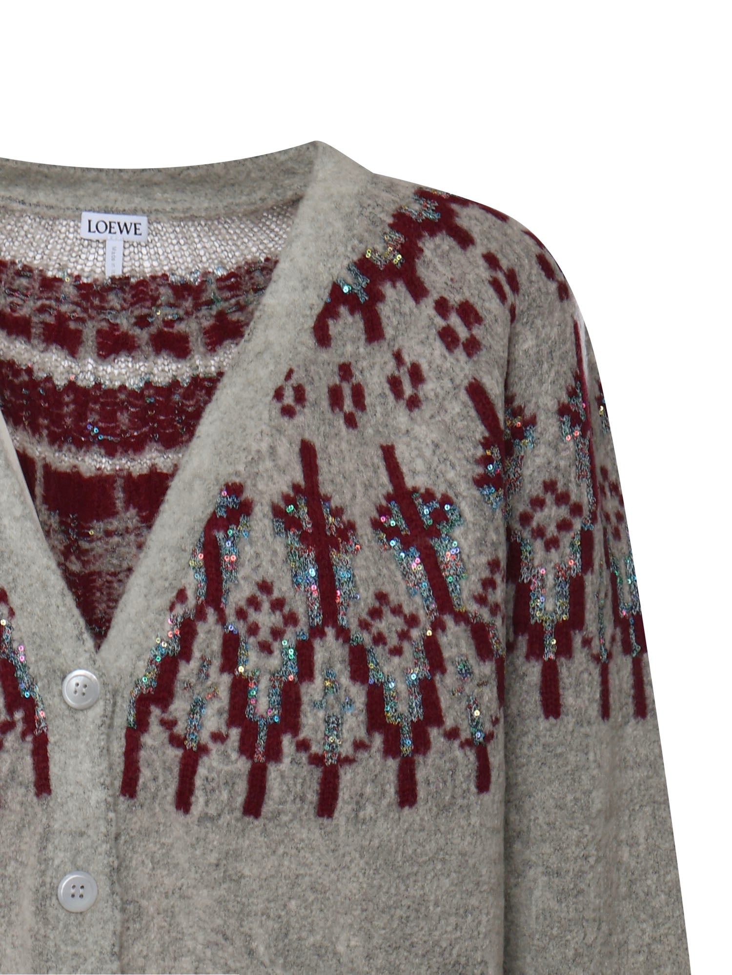 Loewe Sweaters Llight Grey/multicolor Wool/polyamide