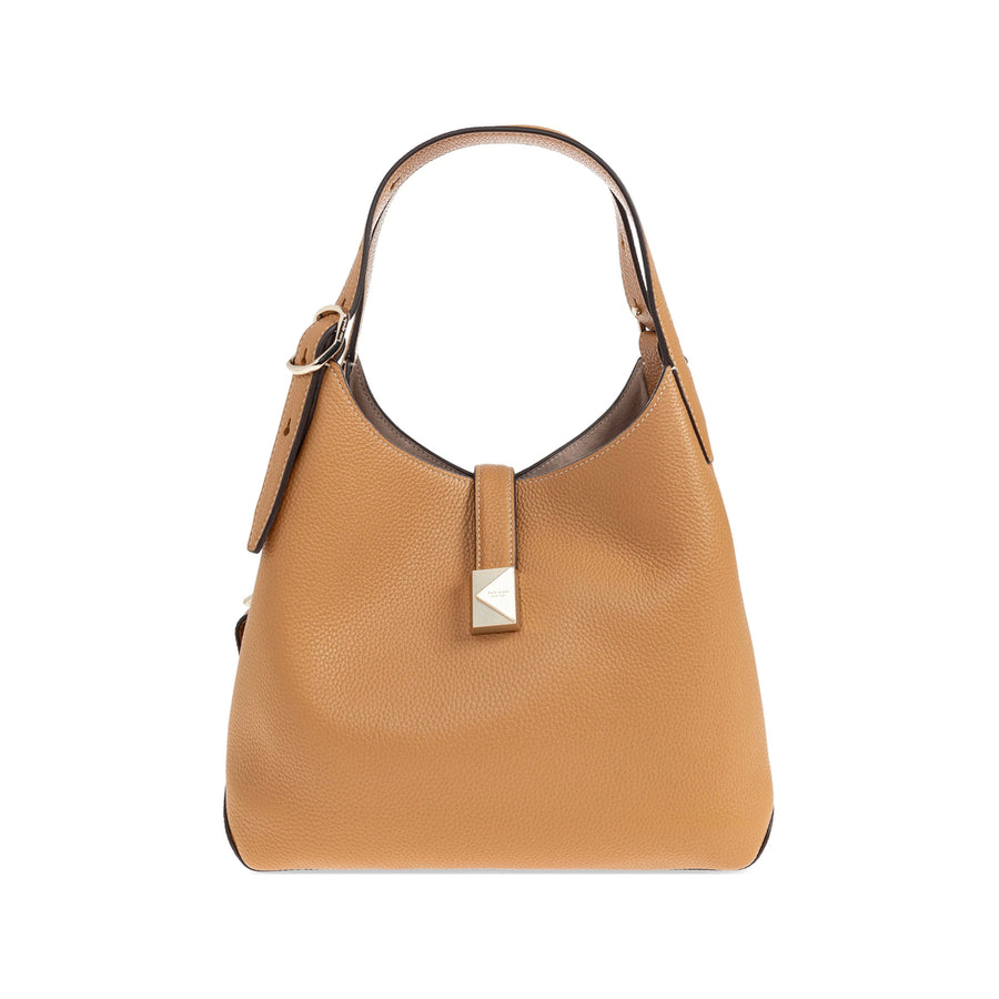 Tote Bag Pebbled Brown Leather