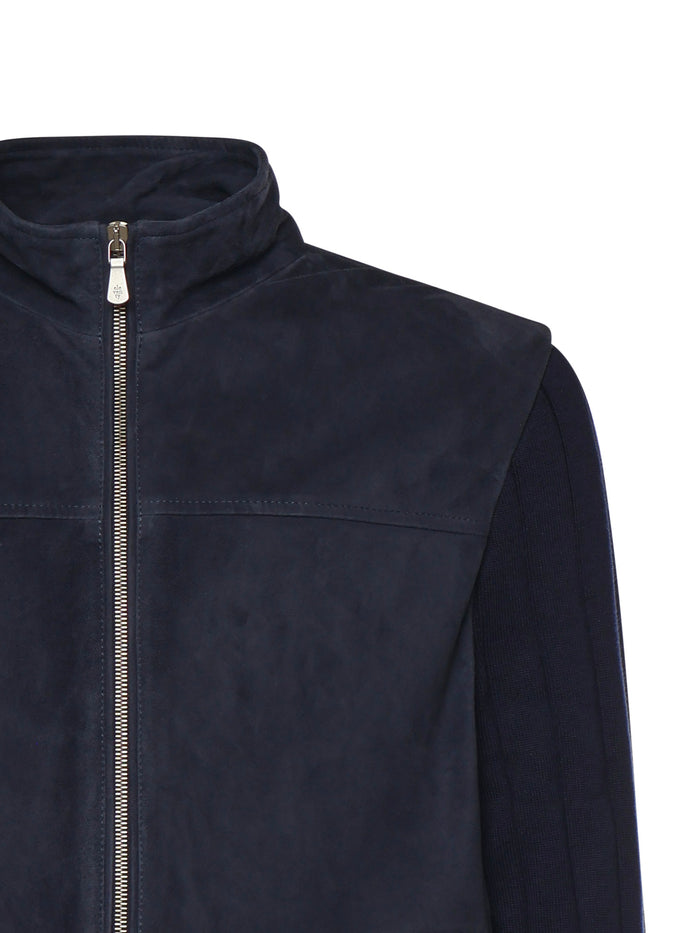 Eleventy Coats Blue Leather