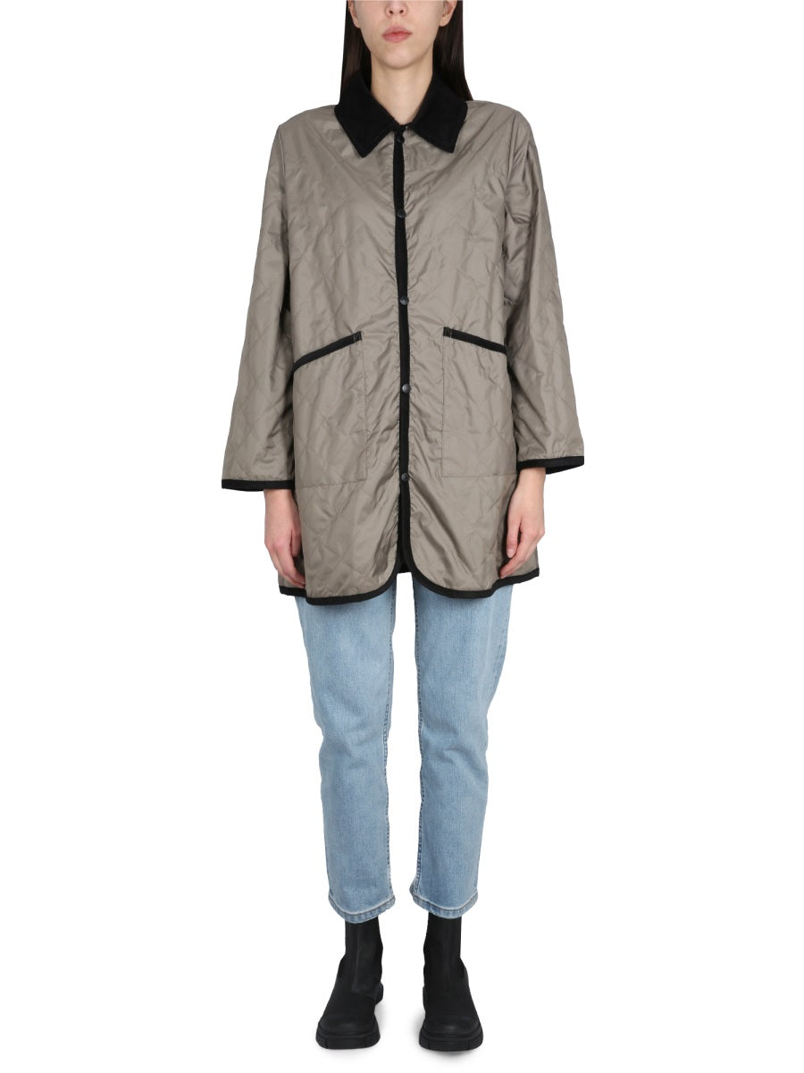 Nylon Jacket With Velvet Contrast Dove