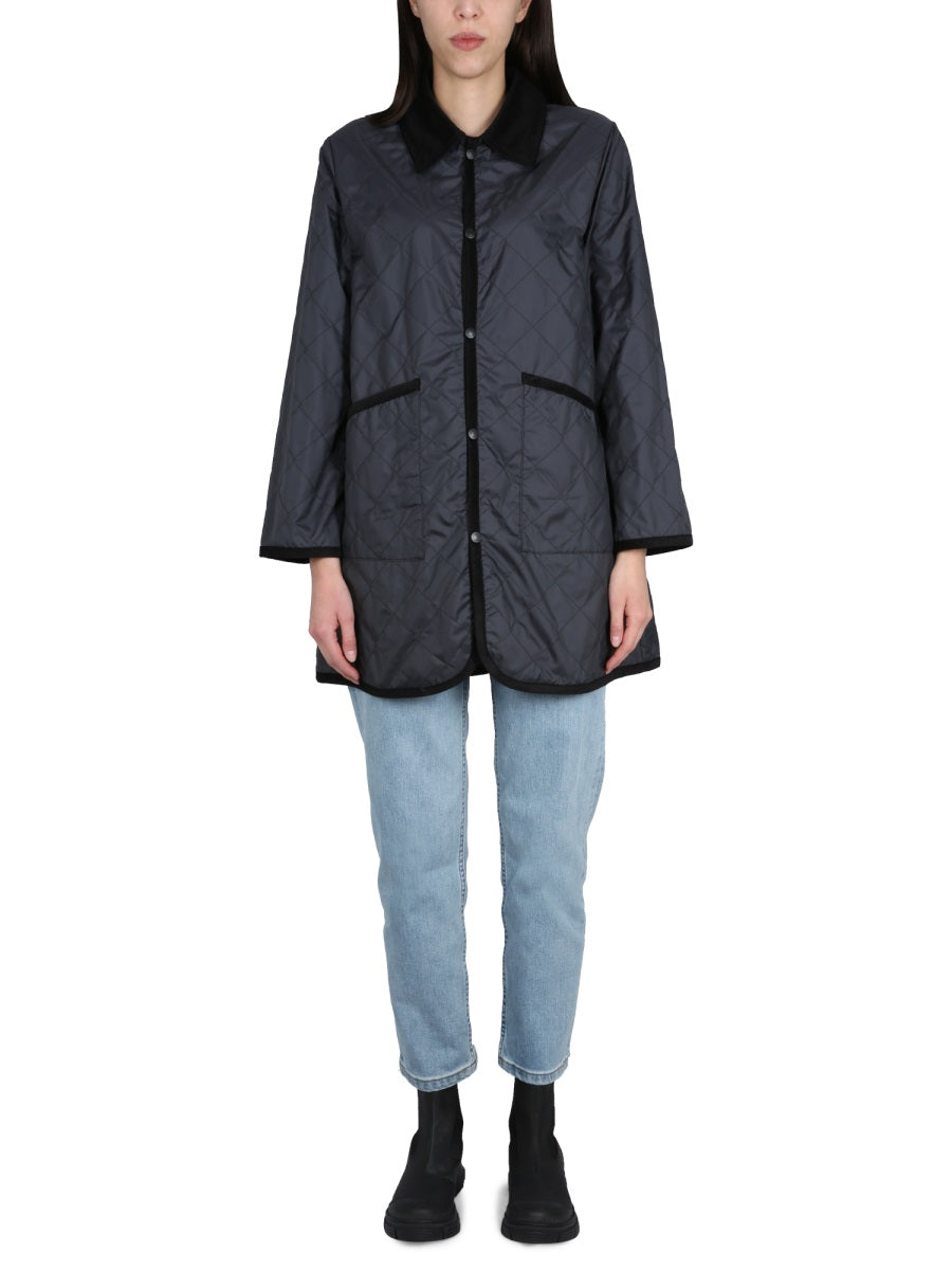 Nylon Jacket With Velvet Contrast Black
