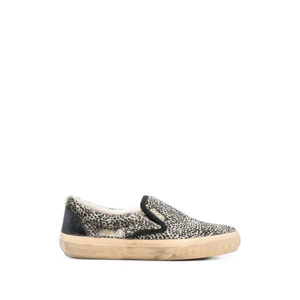 Calf-Hair Sneakers White/black