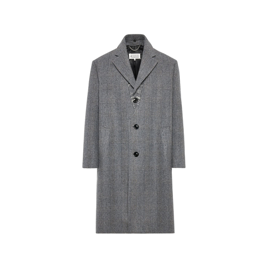 Single Breasted Wool Coat Grey Virgin