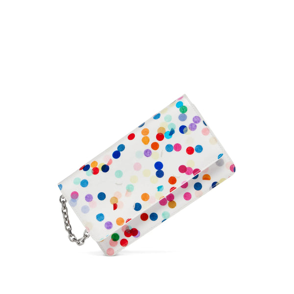 Wallet Foldover White Polyurethane & Cardholders