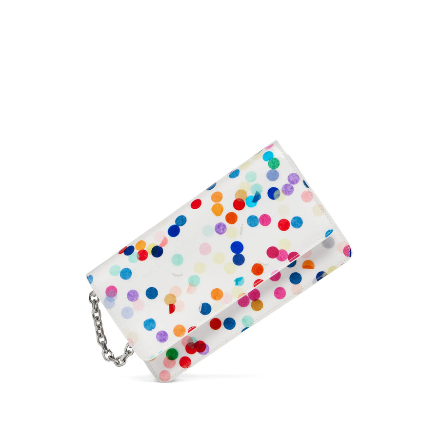 Wallet Foldover White Polyurethane & Cardholders