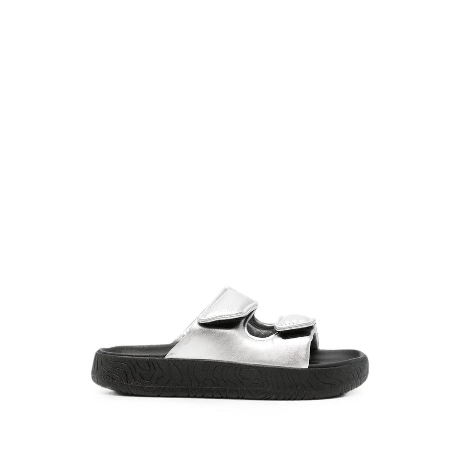 Sneakers V-12 Silver Metallic Leather Trainers