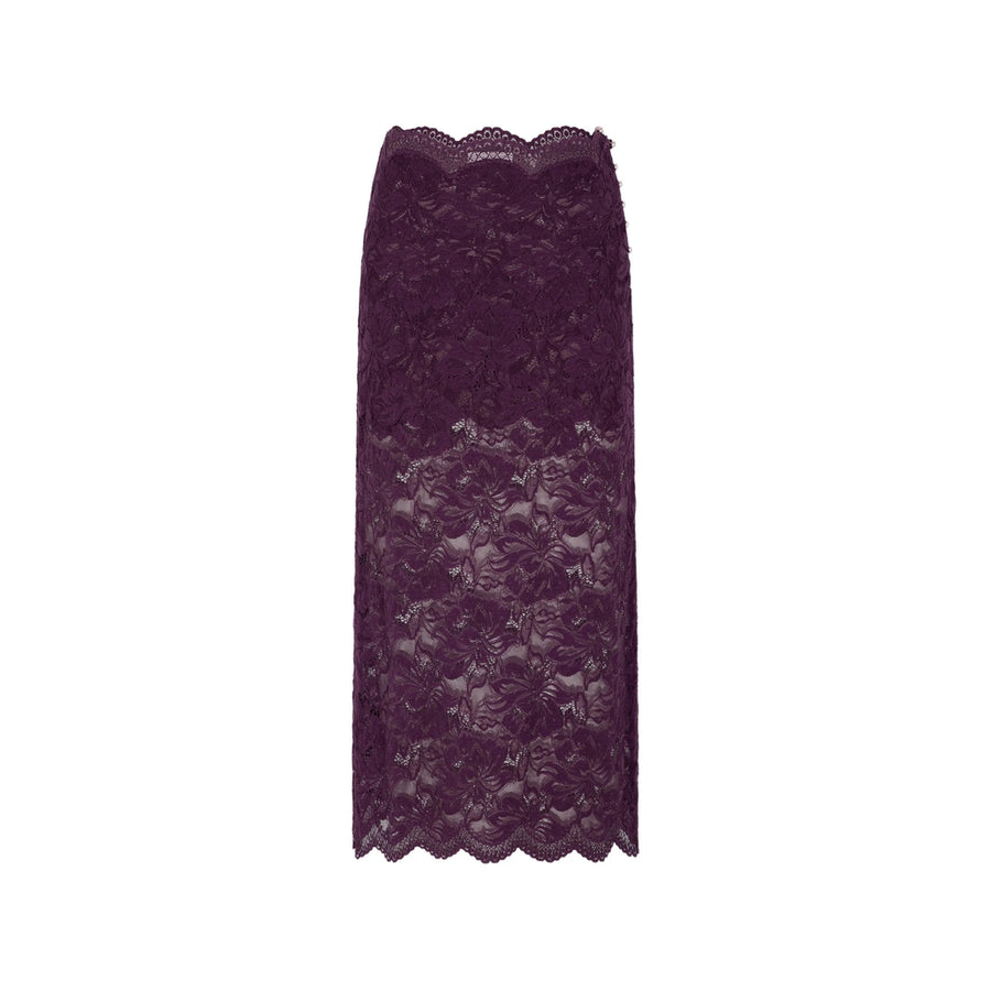 Skirt Purple Lace Polyamide Straight
