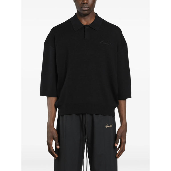 Sweater Polo-Collar Wool Black T-shirts