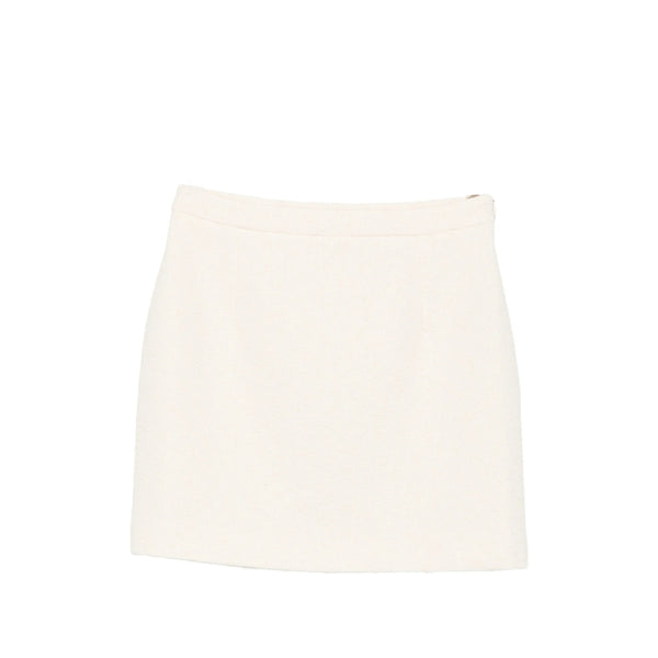 Skirt Ivory Bouclé Neutrals Outer: Cotton Straight