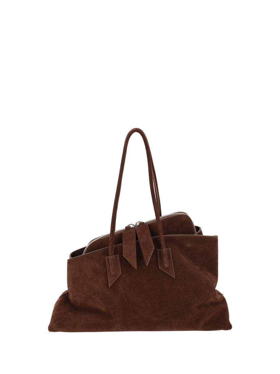 The Attico 100% calf leather (Bos Taurus) shoulder bag in brown