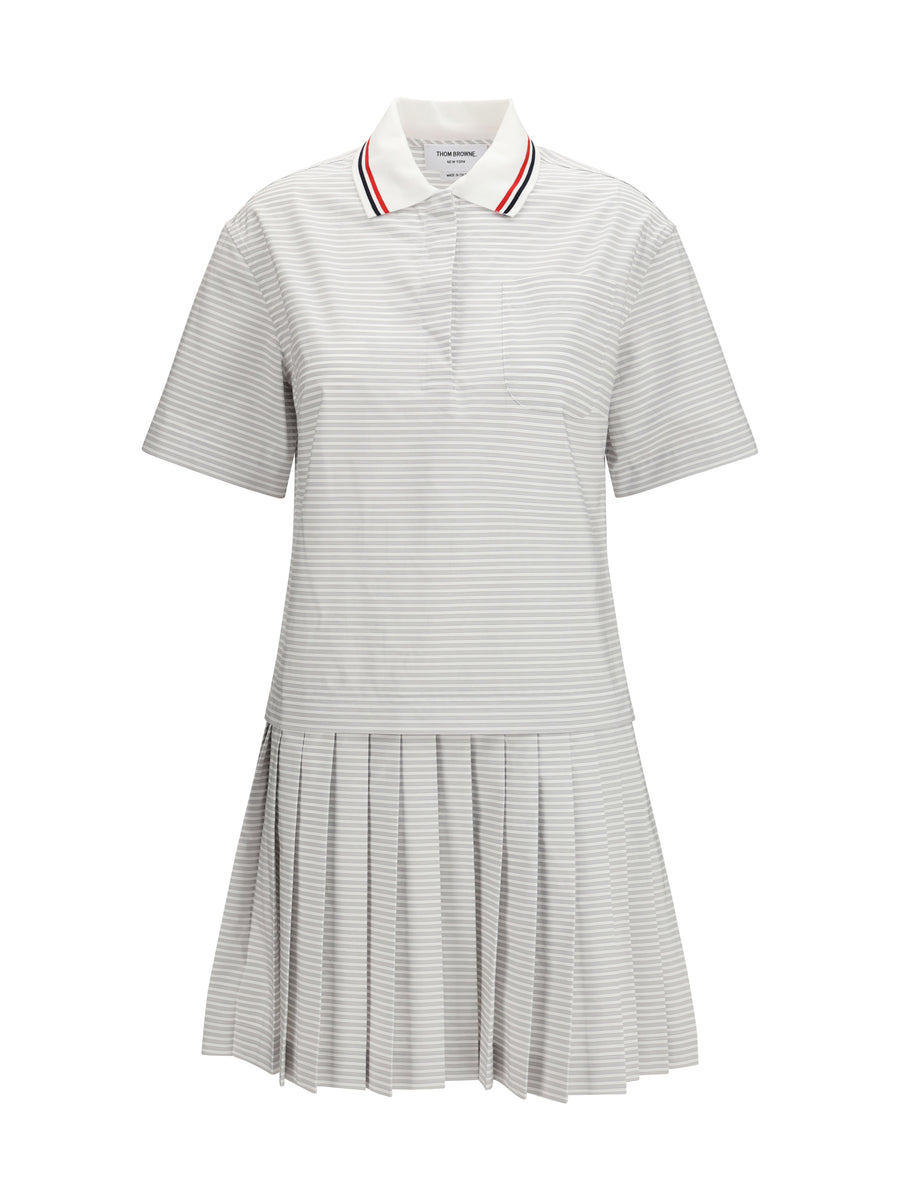 Thom Browne 100% Cotton polo dress in gray