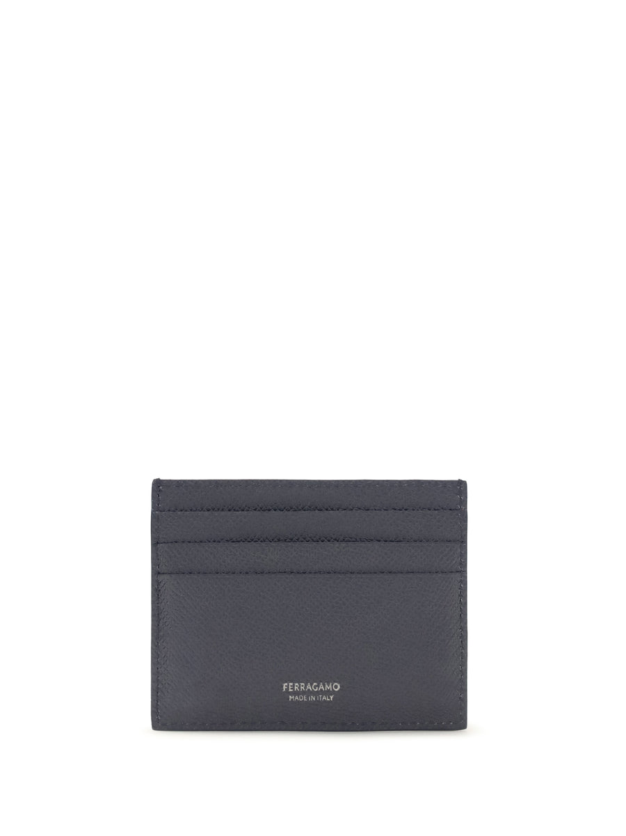 Card Holder Gancini New Navy Calf Leather Umbrellas