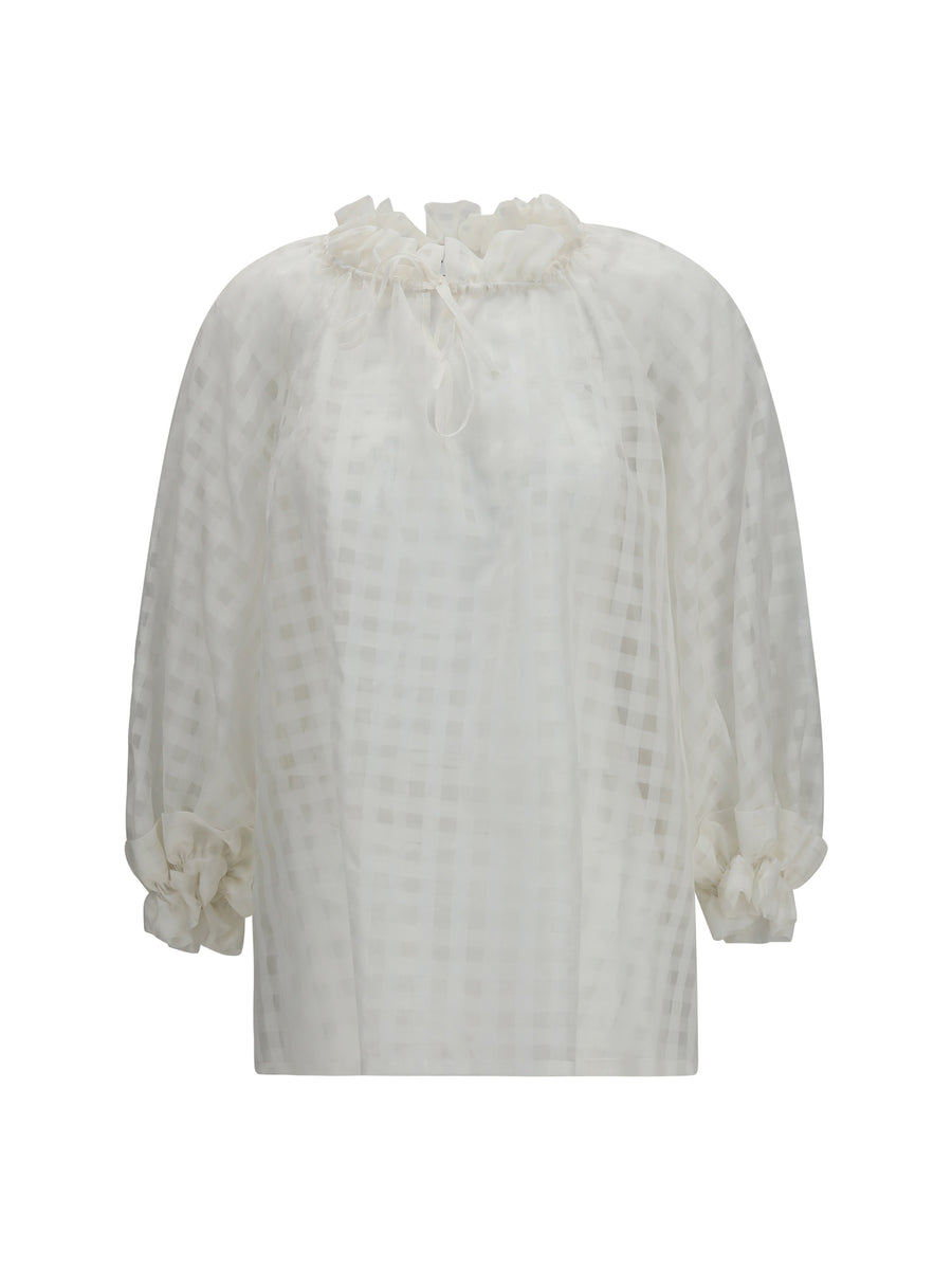 Sara Roka 76% Cotton; 24% Silk shirt in white