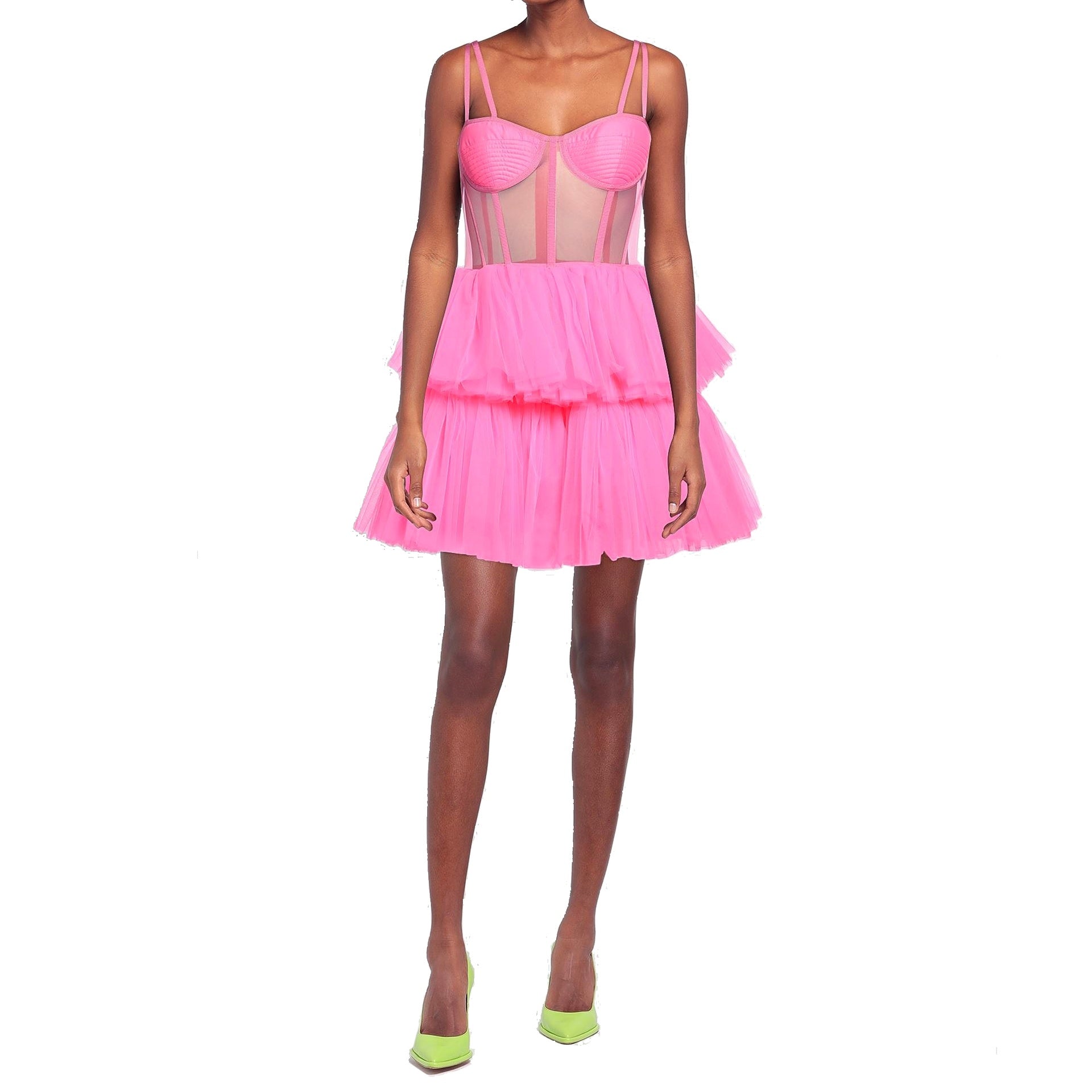 19:13 Dresscode Tulle Mini Dress Pink Cotton Elastane