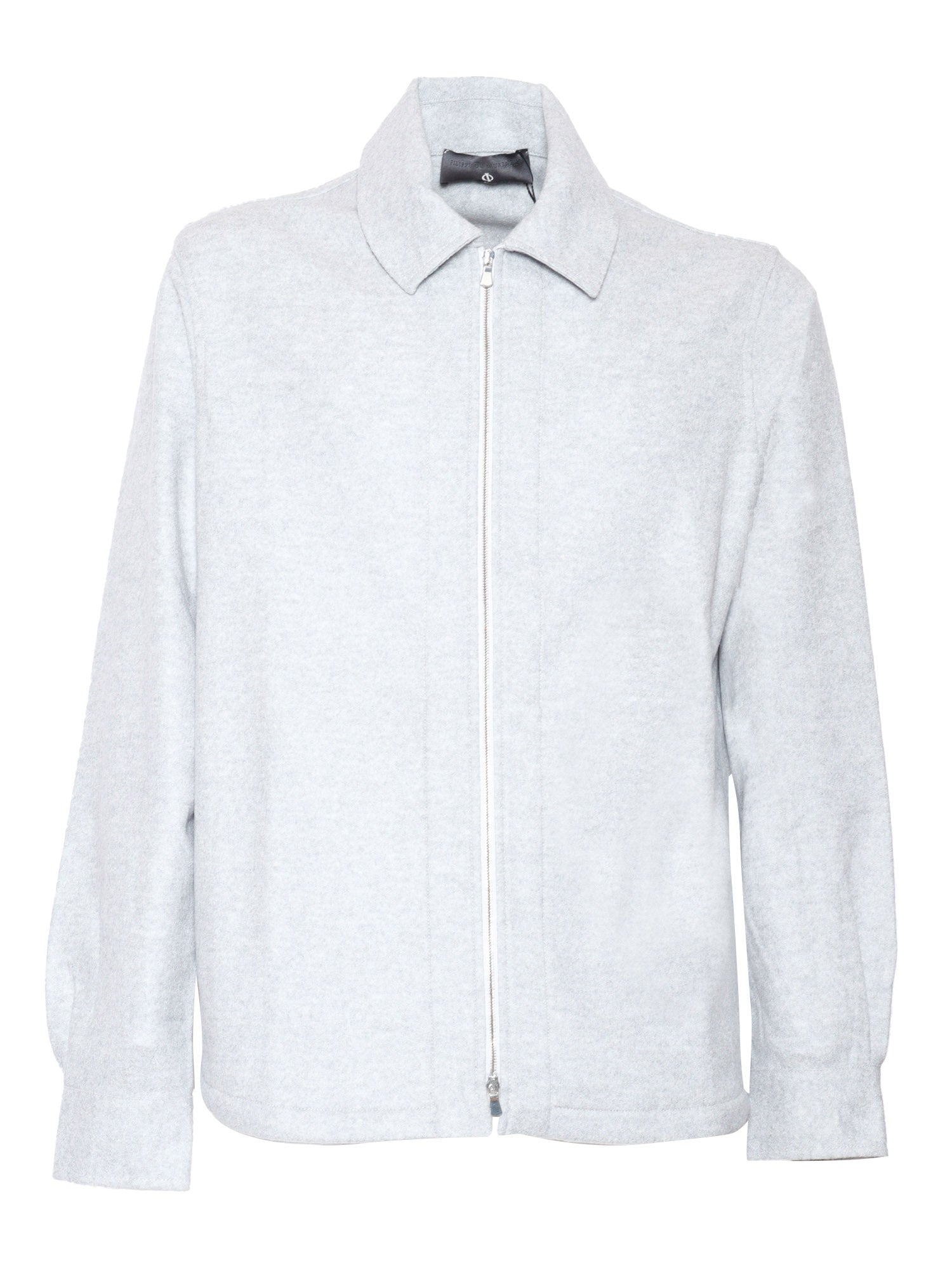 Fleece Shirt Grey Virgin Wool Sweatshirt