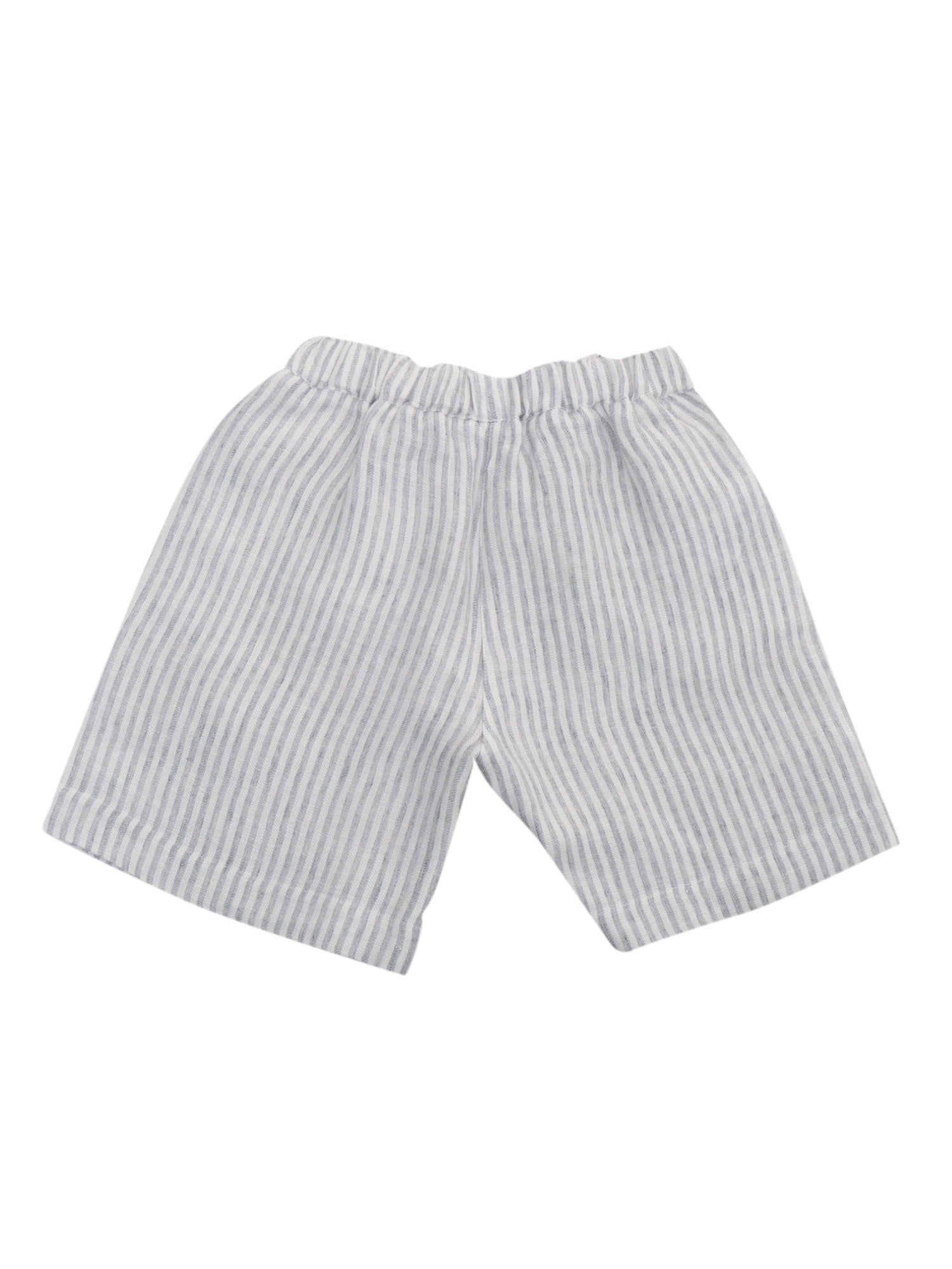 SHORTS Grey Linen Pockets Lining Cotton