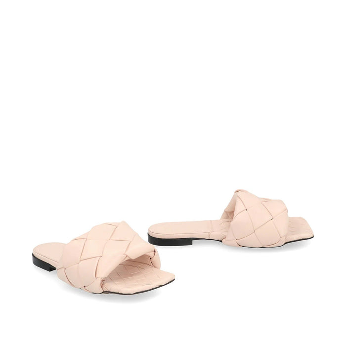 Lido Leather Flat Sandals Pink