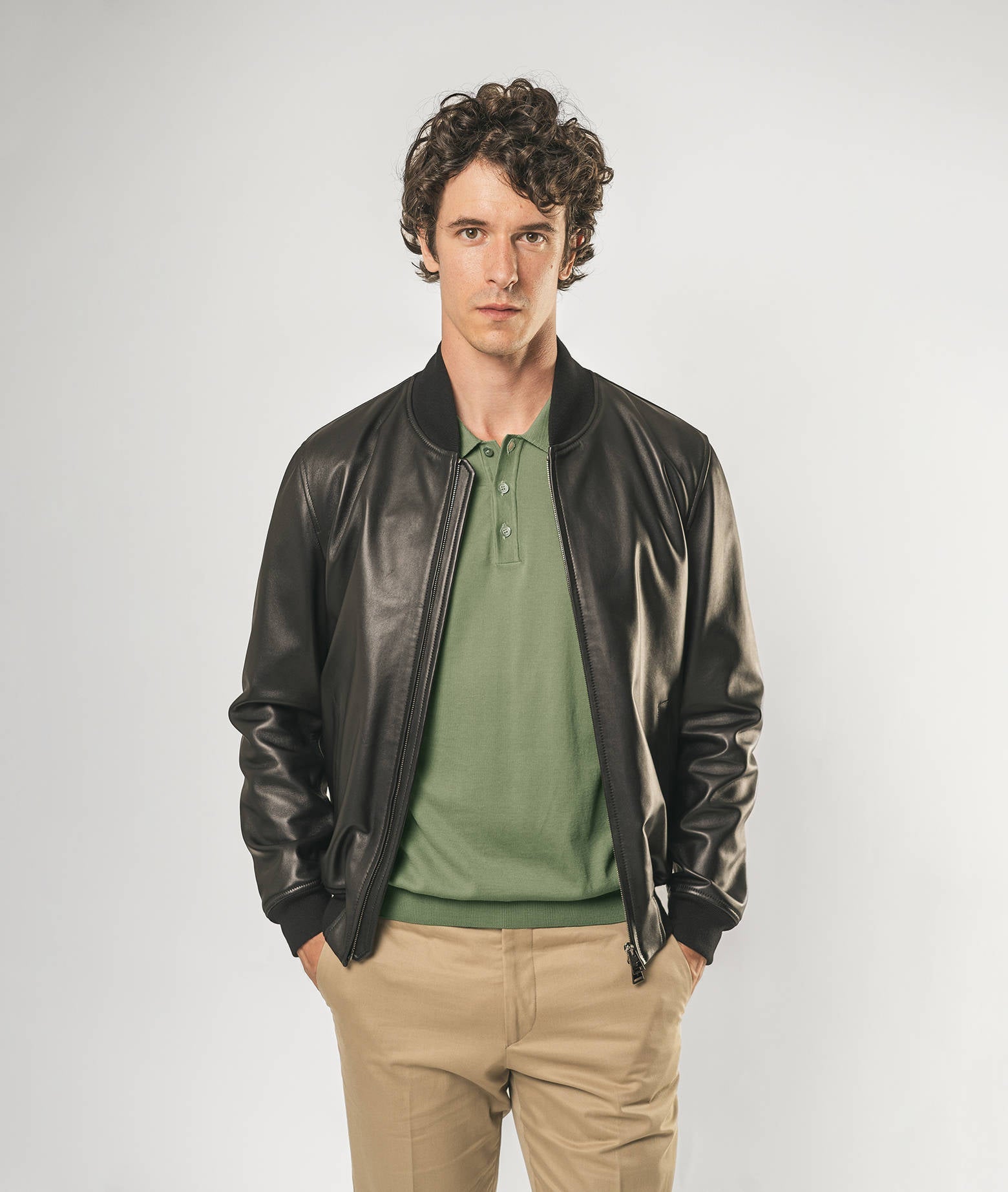Leather Bomber Nottingham Black Blouson