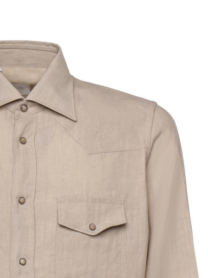 Eleventy Shirts Sabbia Linen