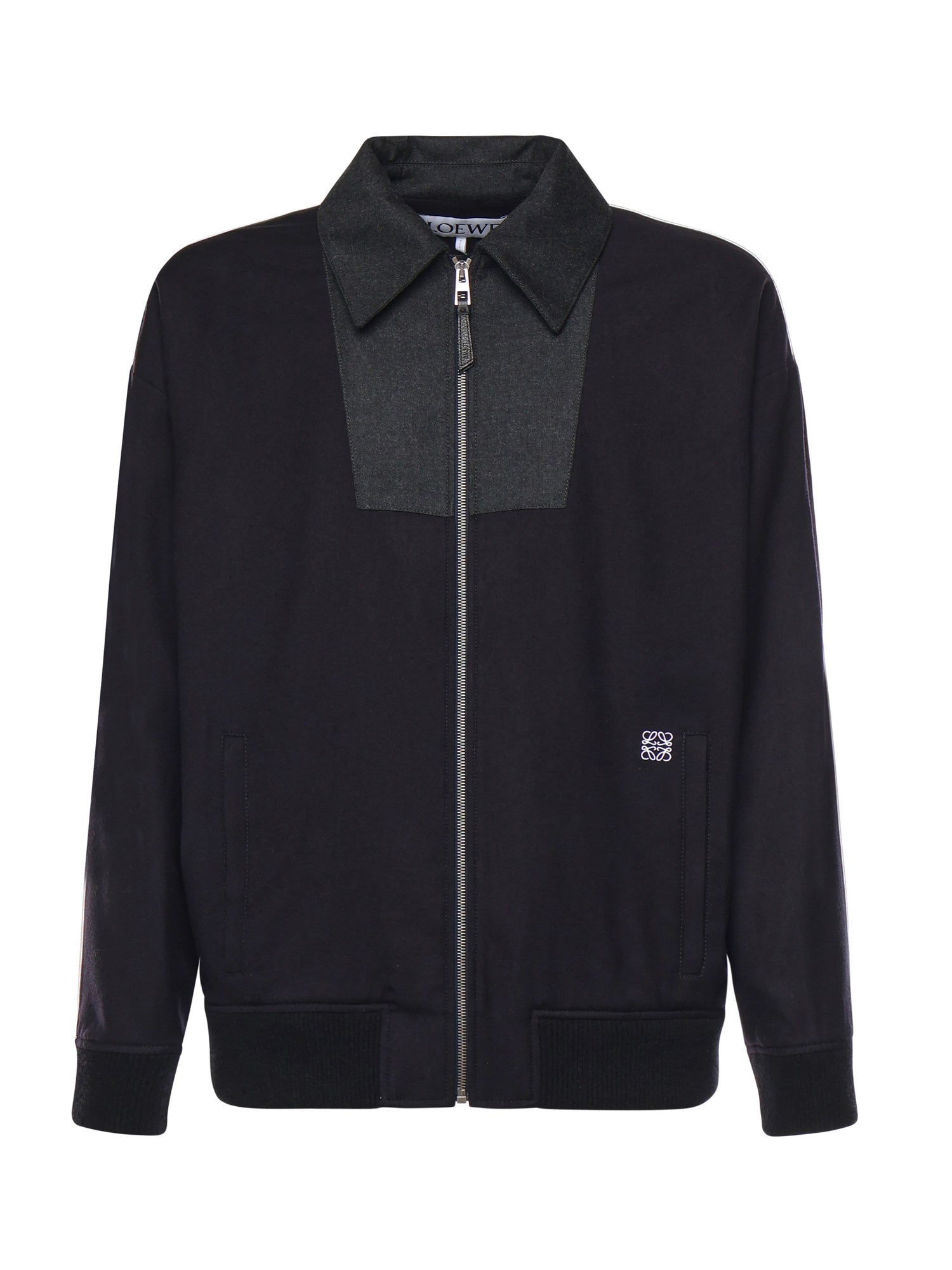 Loewe Jackets Navy Blue/grey Wool
